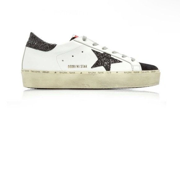 Golden Goose Hi-Star Leather Sneakers - Picture 1 of 4